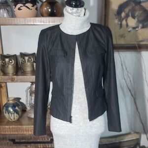 Semantiks Black Women's Zipper Front Jacket Blazer